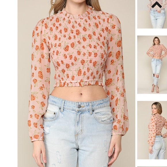 ILLA ILLA Rosie Smocked Cropped Blouse - Picture 7 of 12